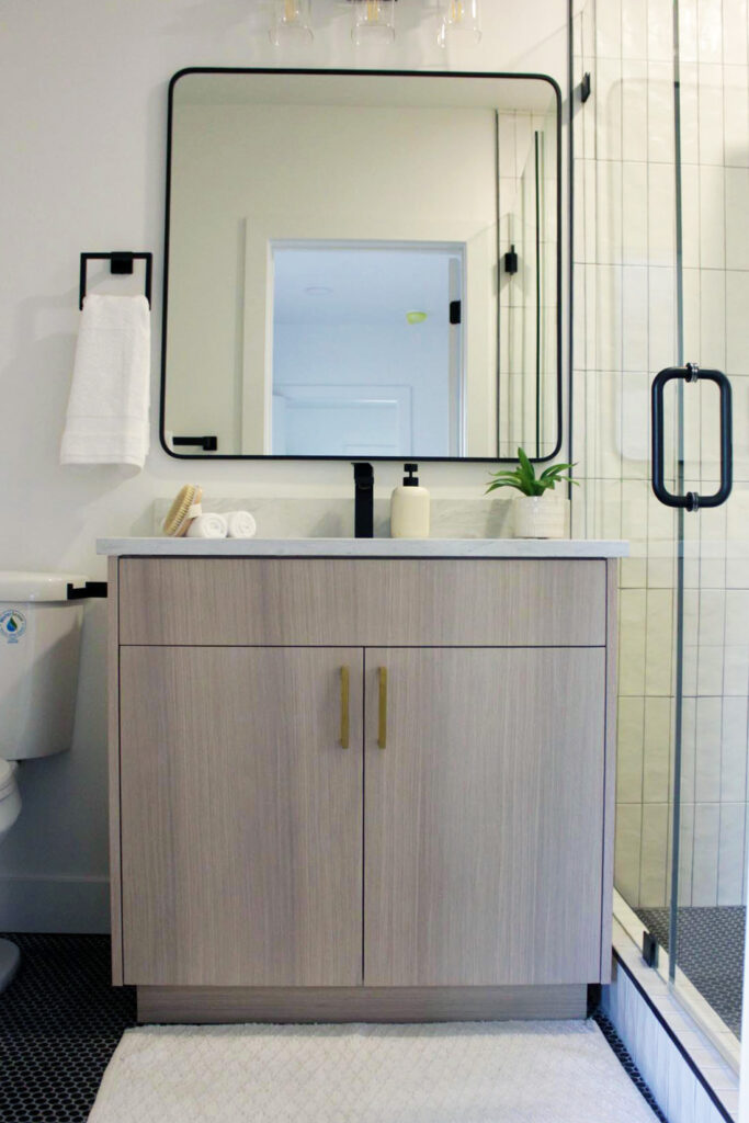 Bathroom cabinet shaker