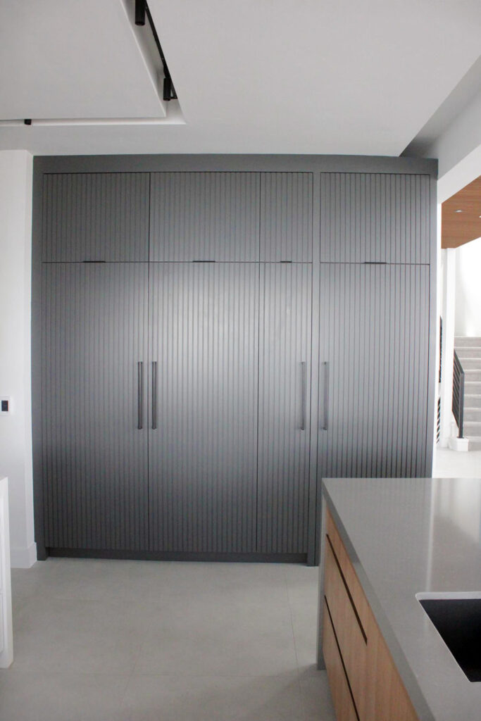 Gray large pantry cabinet