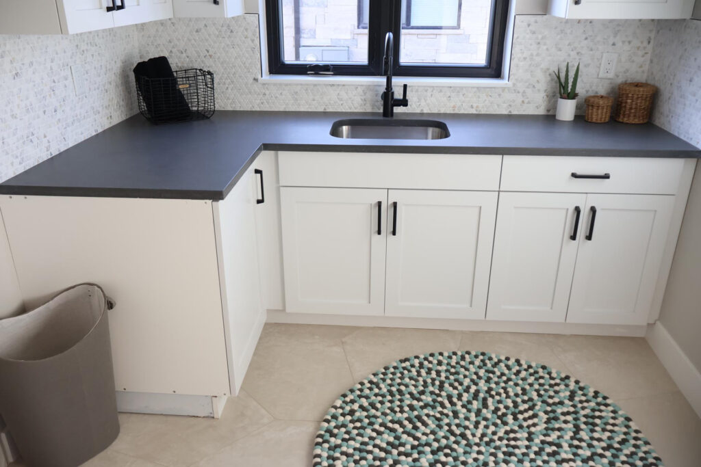 Extended bathroom cabinet