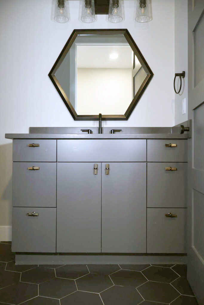 Black contemporary bathroom cabinet front