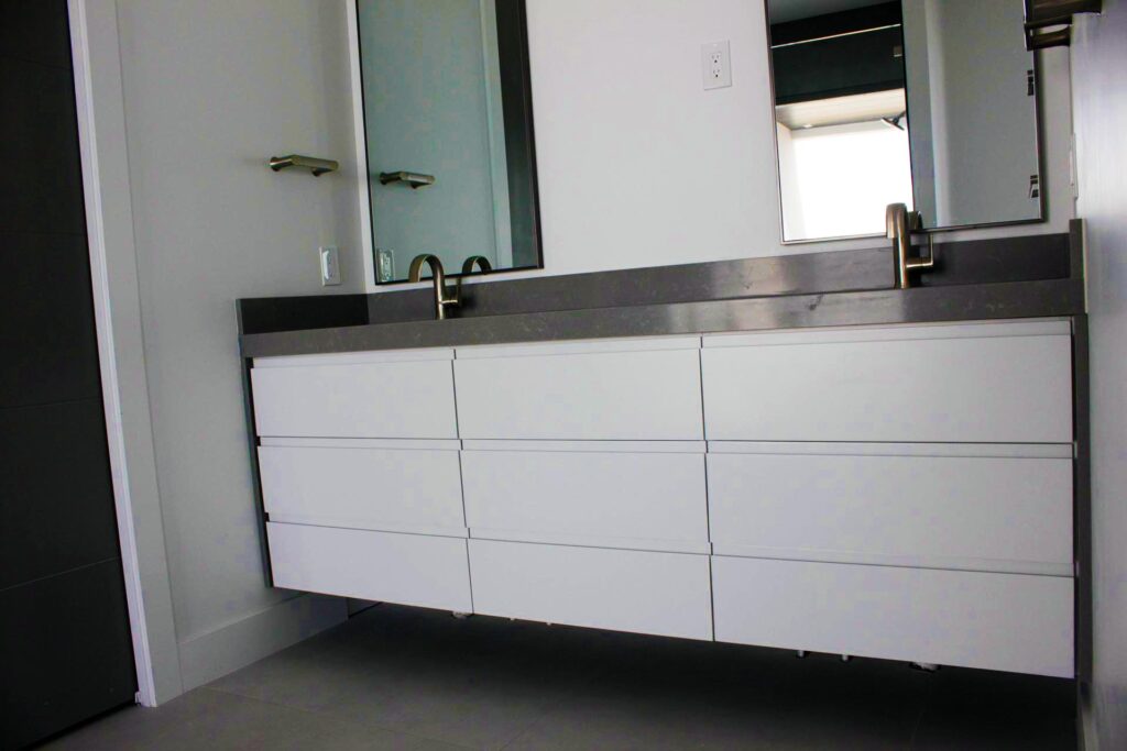Modern clean bathroom cabinets